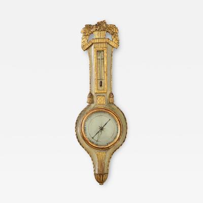 French 19th Century Painted Gilt Barometer