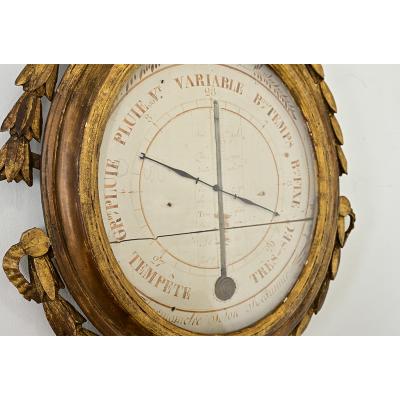 French 19th Century Painted Gilt Barometer