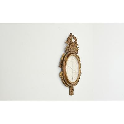 French 19th Century Painted Gilt Barometer