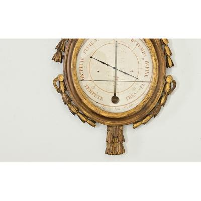 French 19th Century Painted Gilt Barometer