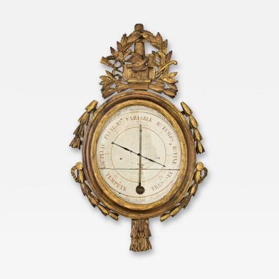 French 19th Century Painted Gilt Barometer