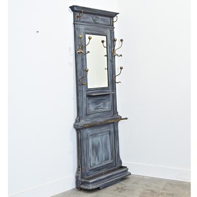 French 19th Century Painted Oak Hall Tree