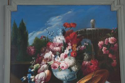 French 19th Century Painted Trumeau Mirror