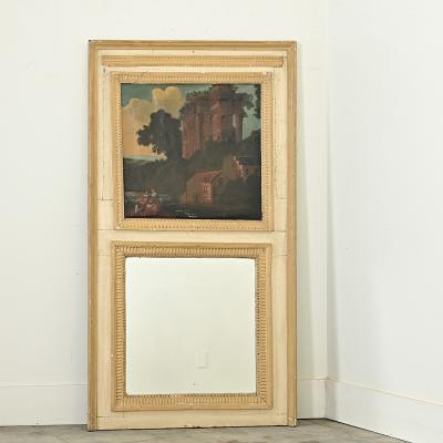 French 19th Century Painted Trumeau Mirror