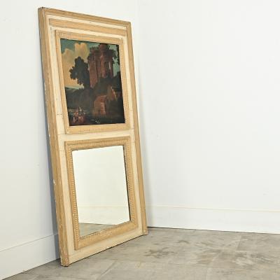 French 19th Century Painted Trumeau Mirror