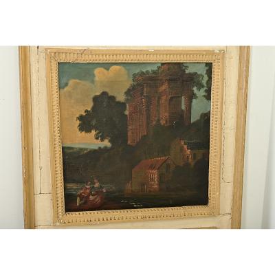 French 19th Century Painted Trumeau Mirror