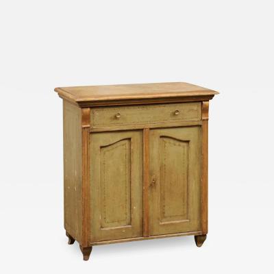 French 19th Century Painted Wood Buffet with Single Drawer over Two Doors