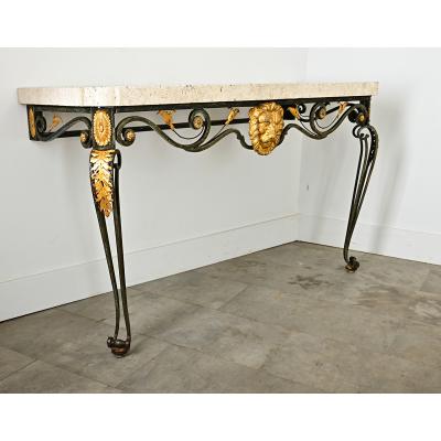 French 19th Century Parcel Gilt Wall Mounting Iron Console