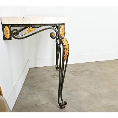 French 19th Century Parcel Gilt Wall Mounting Iron Console