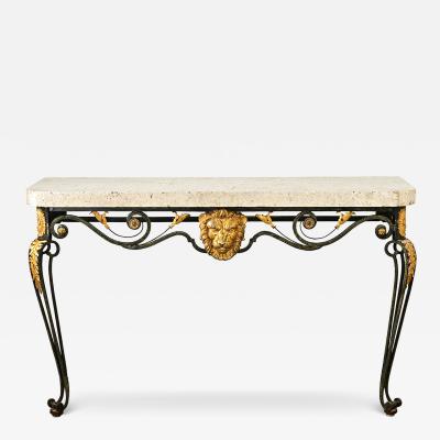 French 19th Century Parcel Gilt Wall Mounting Iron Console