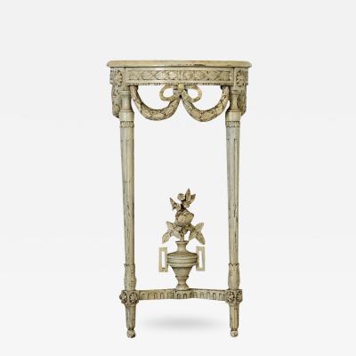 French 19th Century Petite Painted Demilune Console