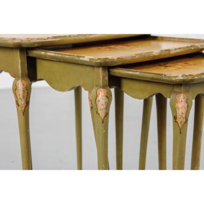 French 19th Century Polychrome Nesting Tables