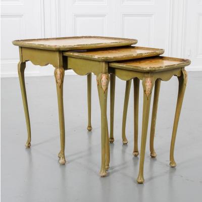 French 19th Century Polychrome Nesting Tables