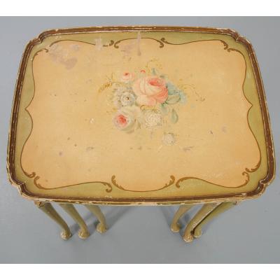 French 19th Century Polychrome Nesting Tables