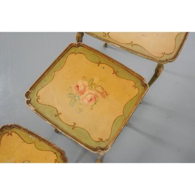 French 19th Century Polychrome Nesting Tables