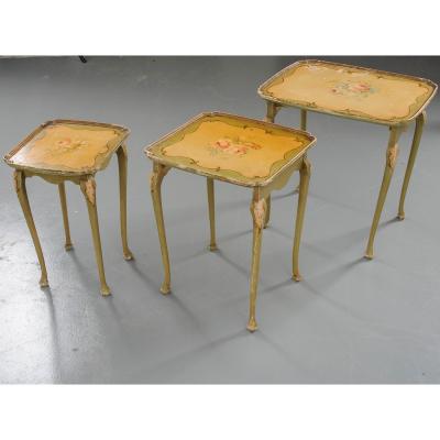 French 19th Century Polychrome Nesting Tables