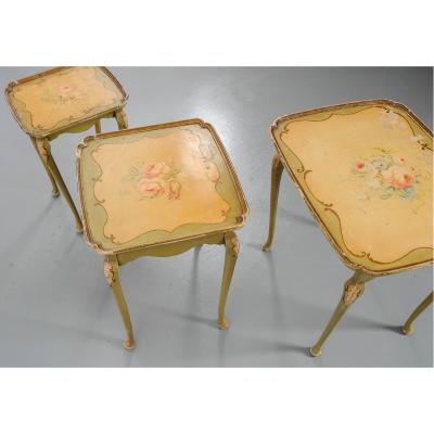 French 19th Century Polychrome Nesting Tables