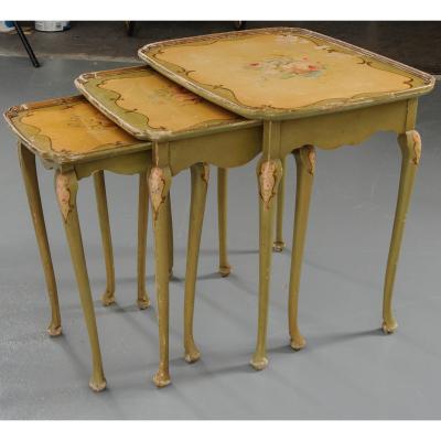 French 19th Century Polychrome Nesting Tables