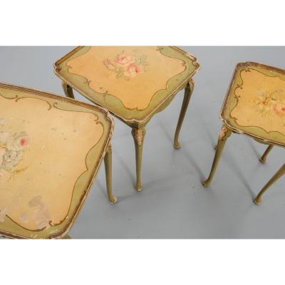 French 19th Century Polychrome Nesting Tables
