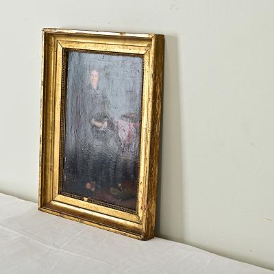 French 19th Century Portrait by Nils Forsberg in Gilded Frame