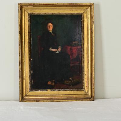 French 19th Century Portrait by Nils Forsberg in Gilded Frame