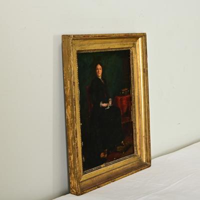 French 19th Century Portrait by Nils Forsberg in Gilded Frame