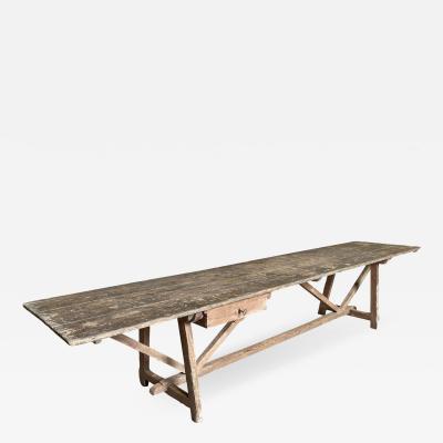 French 19th Century Primitive Dining Table Work Table