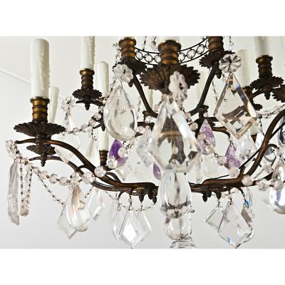 French 19th Century Rock Crystal and Amethyst Chandelier