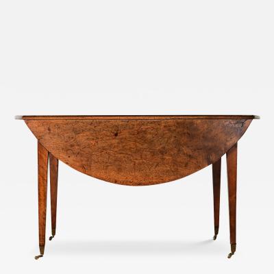 French 19th Century Round Walnut Drop Leaf Dining Table