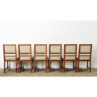 French 19th Century Set of Six Carved Oak Dining Chairs
