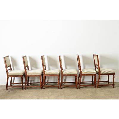 French 19th Century Set of Six Carved Oak Dining Chairs