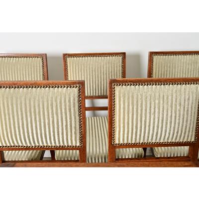 French 19th Century Set of Six Carved Oak Dining Chairs