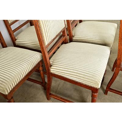 French 19th Century Set of Six Carved Oak Dining Chairs