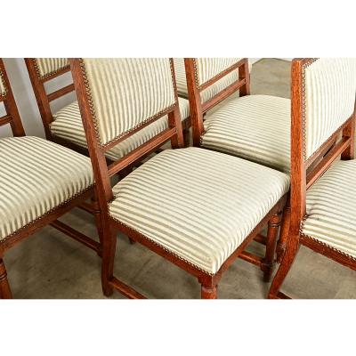 French 19th Century Set of Six Carved Oak Dining Chairs