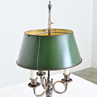 French 19th Century Silverplate Bouillotte Table Lamp
