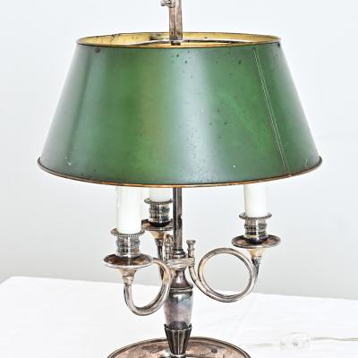 French 19th Century Silverplate Bouillotte Table Lamp