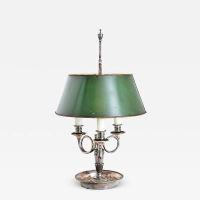 French 19th Century Silverplate Bouillotte Table Lamp