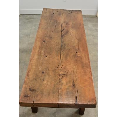 French 19th Century Solid Beech Farm Table