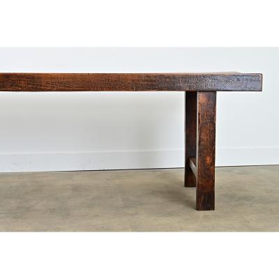 French 19th Century Solid Beech Farm Table