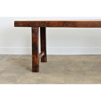 French 19th Century Solid Beech Farm Table