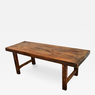French 19th Century Solid Beech Farm Table