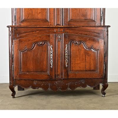 French 19th Century Solid Oak Buffet Deux Corps