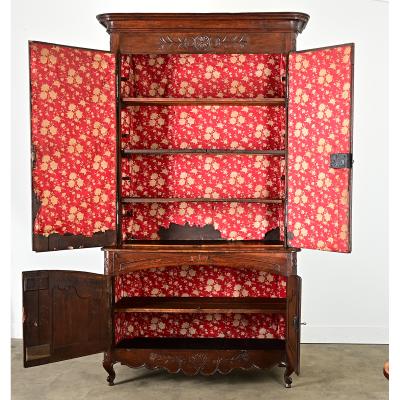 French 19th Century Solid Oak Buffet Deux Corps