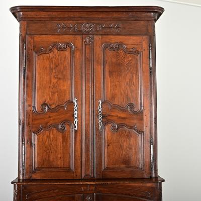 French 19th Century Solid Oak Buffet Deux Corps