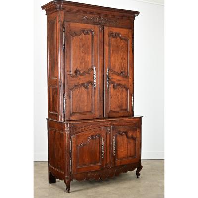 French 19th Century Solid Oak Buffet Deux Corps
