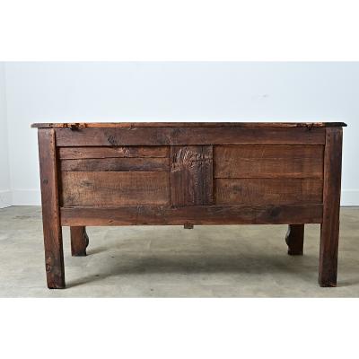 French 19th Century Solid Oak Carved Coffer