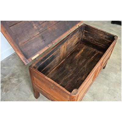 French 19th Century Solid Oak Carved Coffer