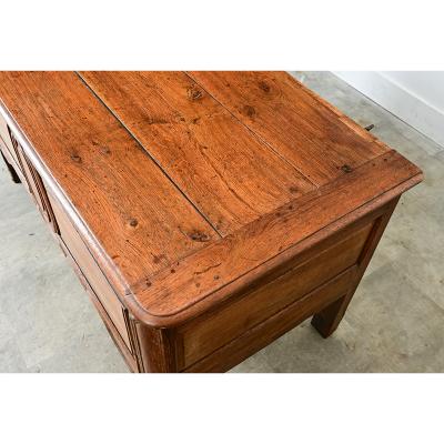 French 19th Century Solid Oak Carved Coffer
