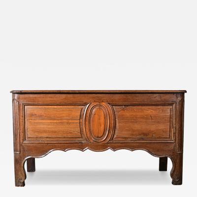 French 19th Century Solid Oak Carved Coffer