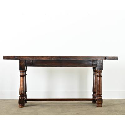 French 19th Century Solid Oak Console Dining Table